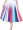 Plus Size Elegant Skirt, Womens Plus Colorblock Ombre Print Elastic Waisted Pleated A-line Skirt