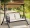 1set 2-Person Wicker Loveseat Swing Chair, Comfortable Cushions, 45-inch Metal Frame, Cozy Hanging Porch Seat for Garden and Patio Enjoyment